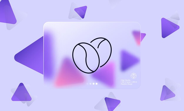 Coffee beans line icon Beverage hot cold cup caffeine morning breakfast break time Drink concept Glassmorphism style Vector line icon for Business and Advertising