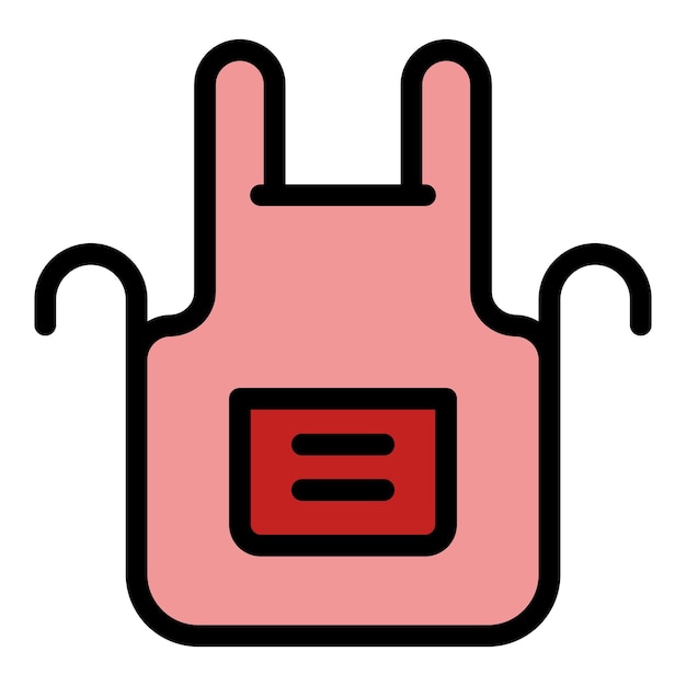 Coffee maker apron icon Outline coffee maker apron vector icon color flat isolated