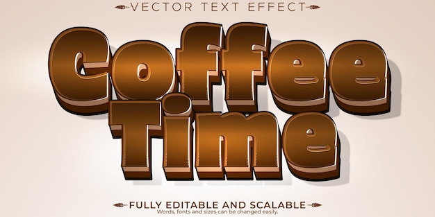 coffee time text effect editable shop and drink text style