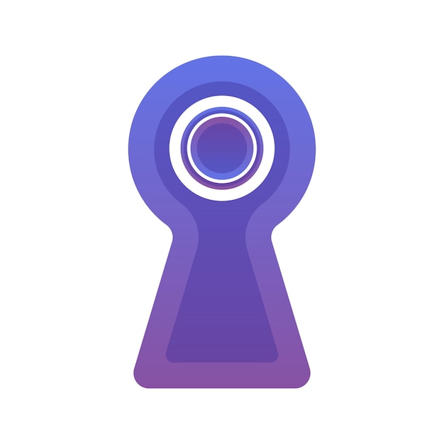 Coin keyhole gradient logo design template icon