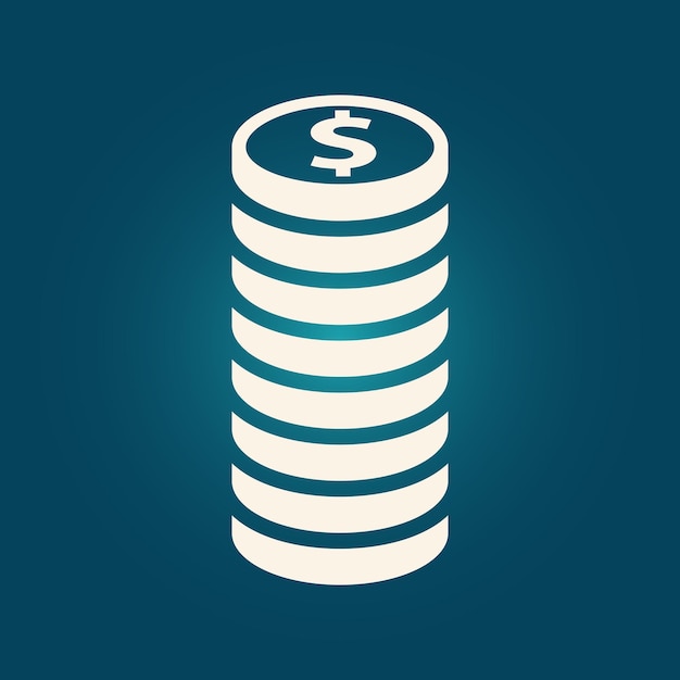 Coin trendy icon regal abstract vector illustration colorful artwork lovely design