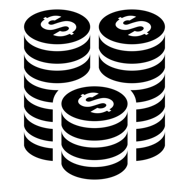 Coins icon isolated on white background