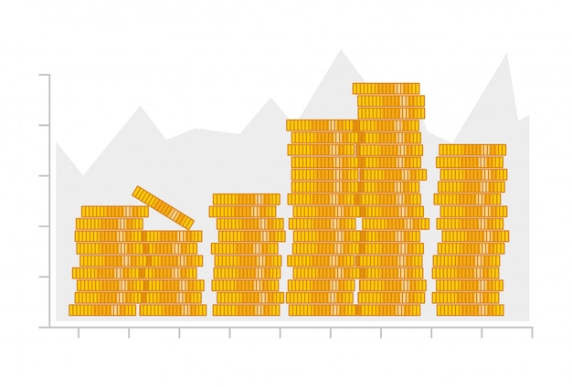 coins stack. infographics elements.