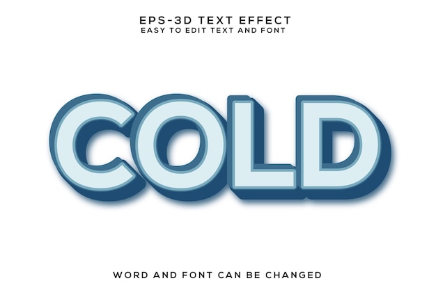 Cold 3d text and colorful effect