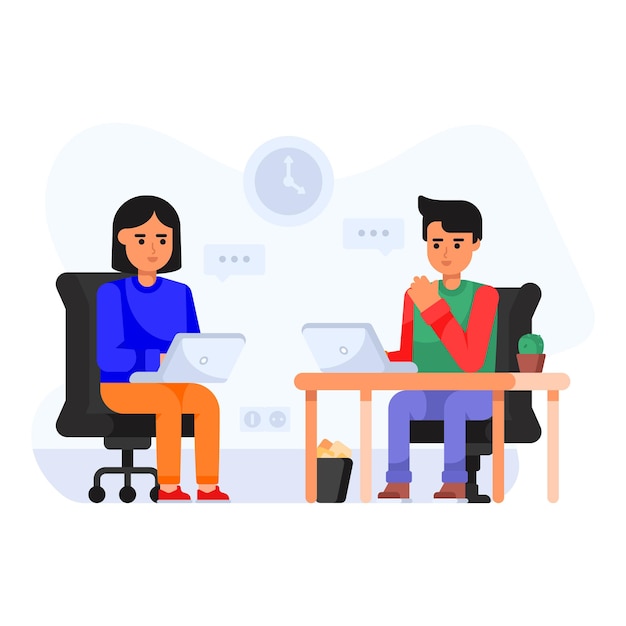 Collaboration flat illustration in an editable style
