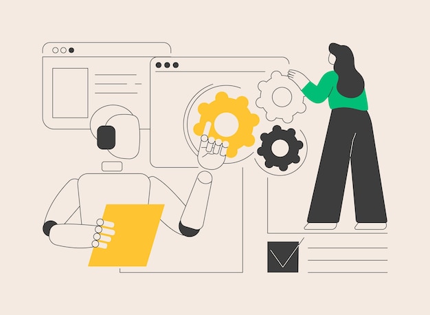 collaborative robotics abstract concept vector illustration collaborative artificial intelligence