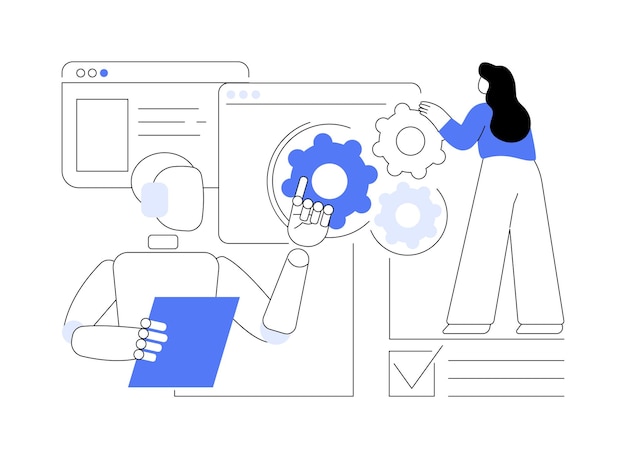 collaborative robotics abstract concept vector illustration