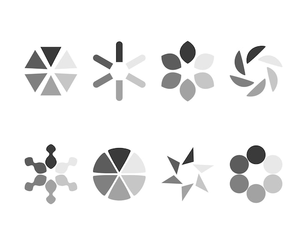 Collection Loading bar status icon Vector Set loaded icons Download progress Donload or Upload