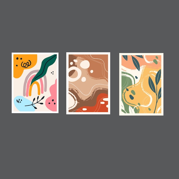 collection of 70s color gradient poster background vector set of retro wall decoration groovy tri
