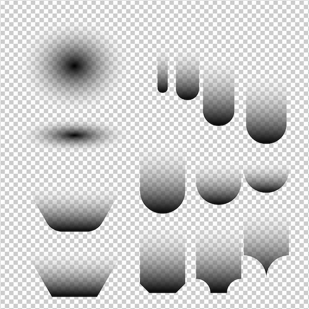 Collection of abstract 3D effect shapes with shadows
