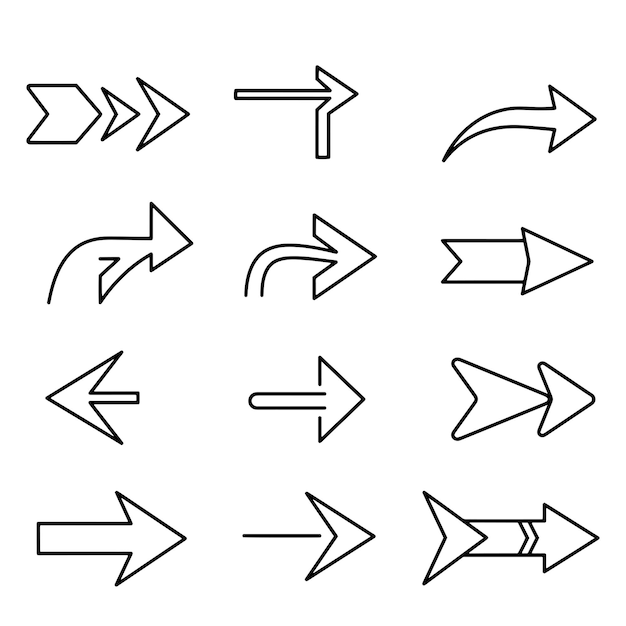 Collection of arrows in various shapes and styles
