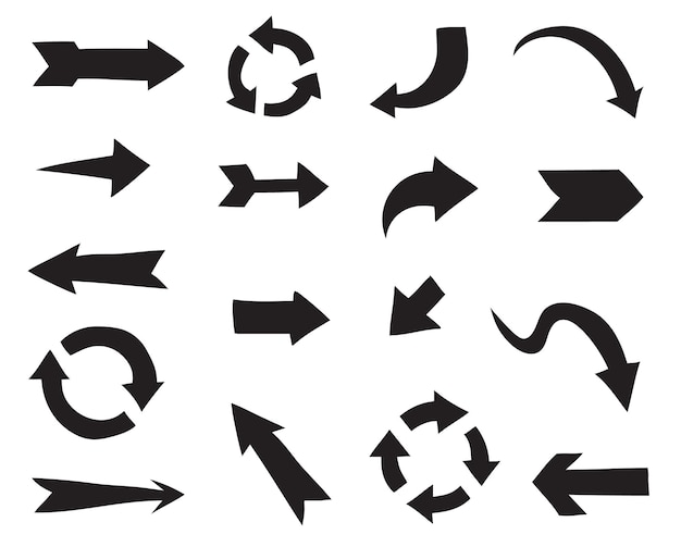 Collection of black arrows