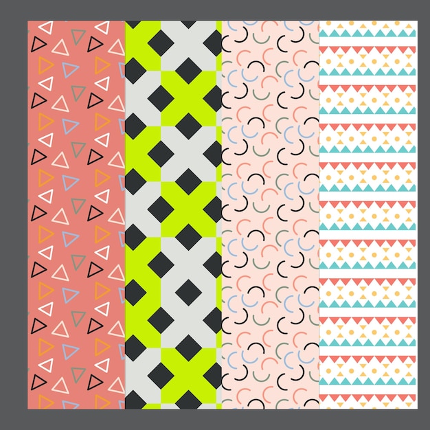 collection of bright colorful seamless geometric mosaic patterns endless tile textures decorative