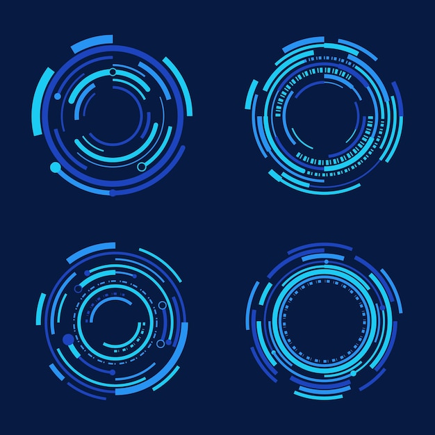 collection of circular shape future hud interface designs