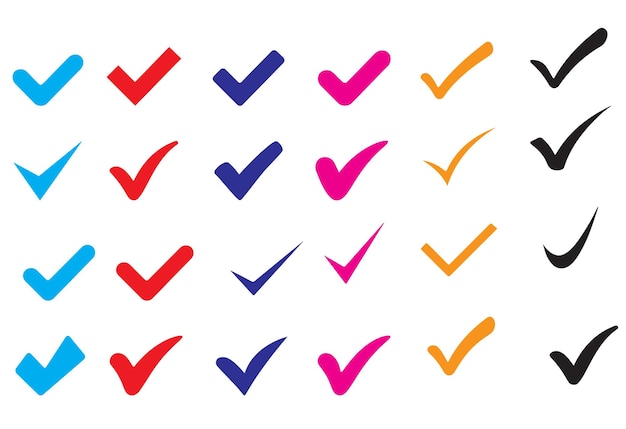 Collection of Colorful Checkmark Icons