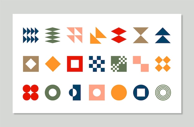 collection of colorful geometric shape vector graphic elements