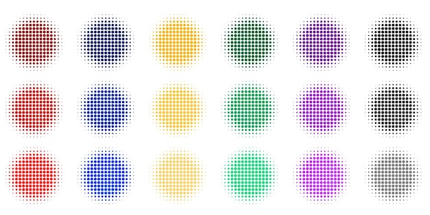 collection of colorful halftone dot backgrounds