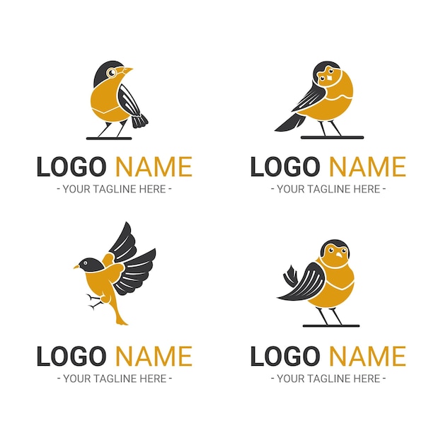 Collection Of Company Logos With Birds Shapes As Identity