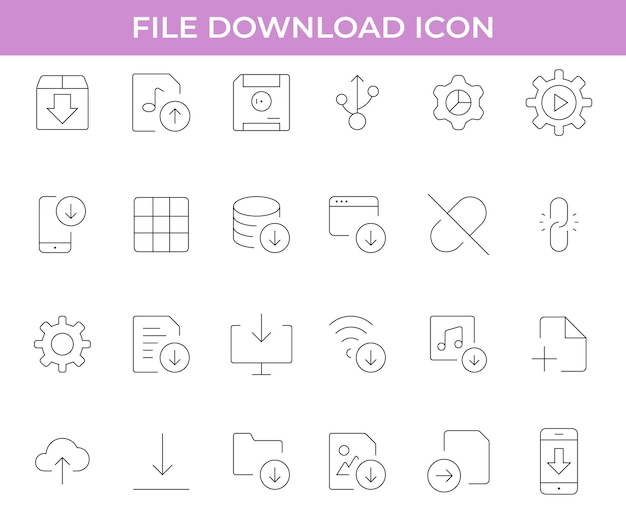 Collection of Download and File Icons