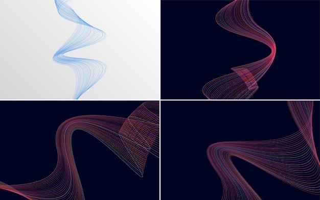 collection of geometric minimal lines pattern set