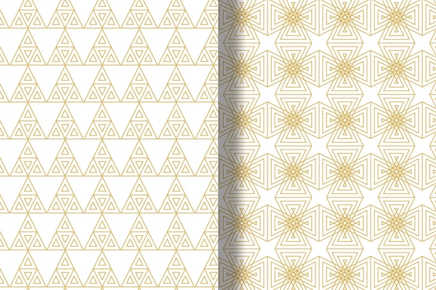 collection of geometric seamless patterns simple design