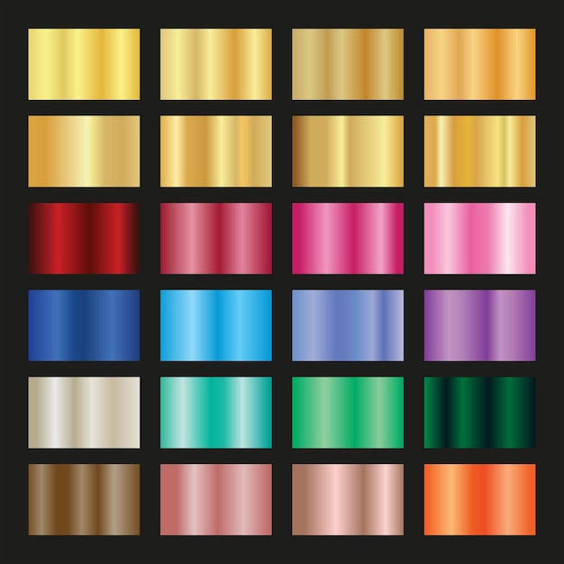 Collection of Gradient Metallic Color Palette