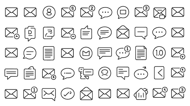 Collection of Lineal Email and Message Icons