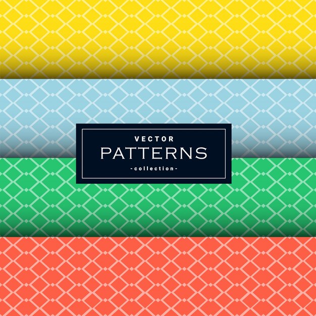 Collection of minimal net lines pattern set in four colors