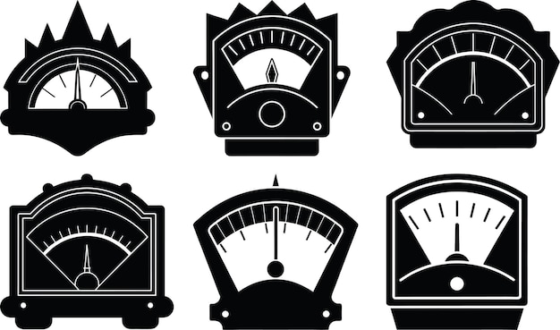 Collection of Retro Analog Gauges and Instruments