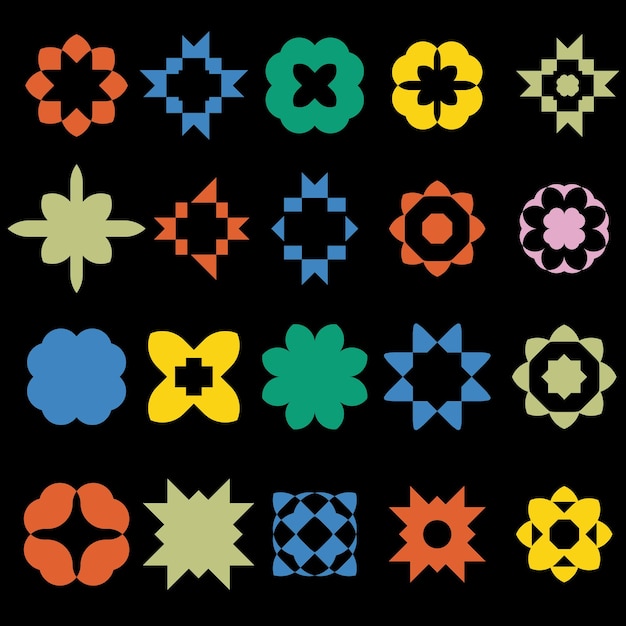 collection of simple abstract geometric vector shapes