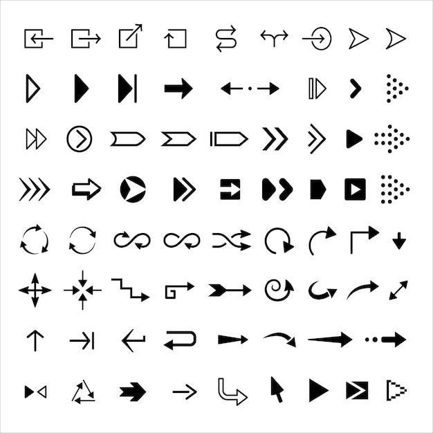collection of simple web arrows emblems