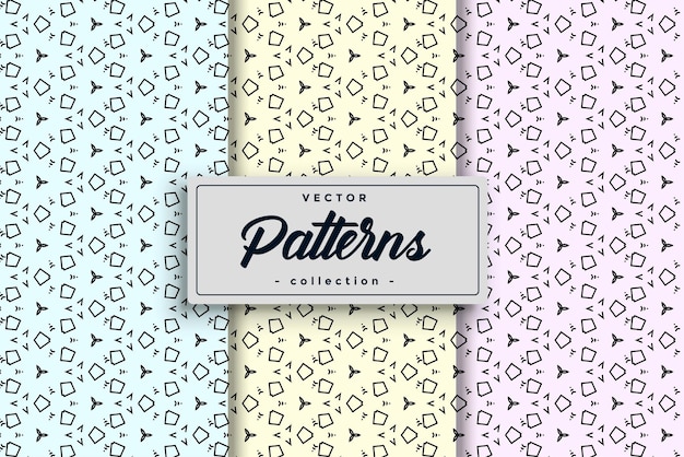 Collection of Swatches Seamless Pattern Vector Background diverse compilation of seamless patterns HandDrawn Geometric Simple Seamless Pattern Set collection