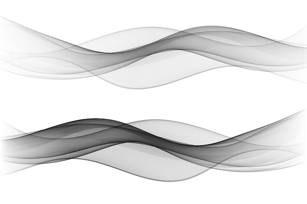 Collection of two waves abstract wavy silver wave