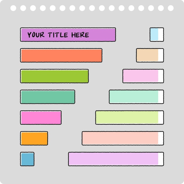 Collection of various colored wiggle wiggle style infographic banners