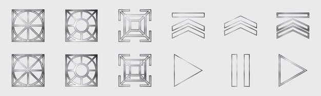 Collection of Y2K elements Big collection of abstract graphic geometric objects Objects in y2k style