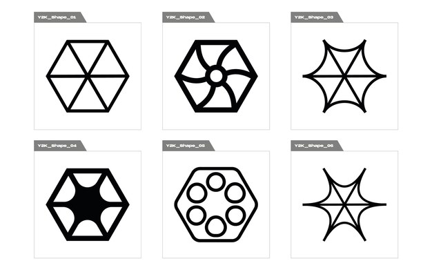 collection of y2k elements big collection of abstract graphic geometric symbols elements for graphic decoration