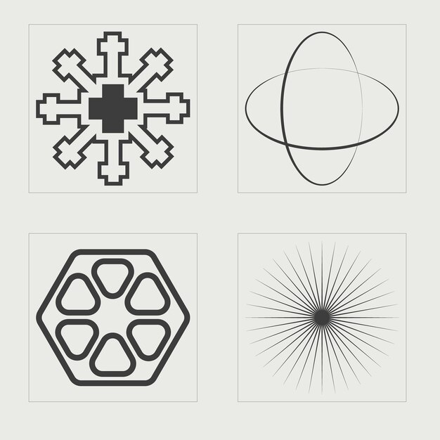 collection of y2k elements big collection of abstract graphic geometric symbols elements for graphic decoration