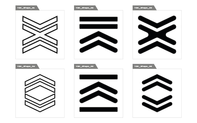 collection of y2k elements big collection of abstract graphic geometric symbols templates for notes posters