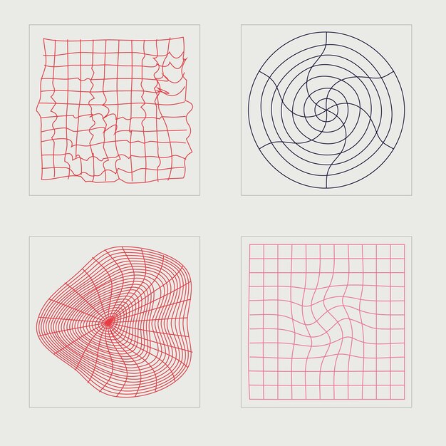 Collection of Y2K elements Extraordinary Graphic Assets Templates for notes posters