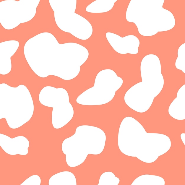Color blots seamless orange pattern Vector abstract background with random hand drawn spots