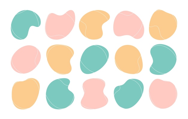 Color liquid blob shapes irregular organic random forms pastel fluid silhouette simple vector smooth