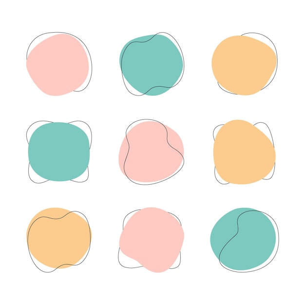 color liquid blob shapes pastel vector organic random forms fluid silhouette simple smooth ink stain