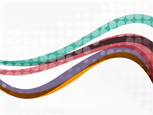 Color overlapping wave stripes vector abstract background Vector template for workflow layout diagram number options or web design