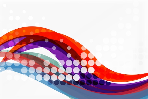 Color overlapping wave stripes vector abstract background Vector template for workflow layout diagram number options or web design