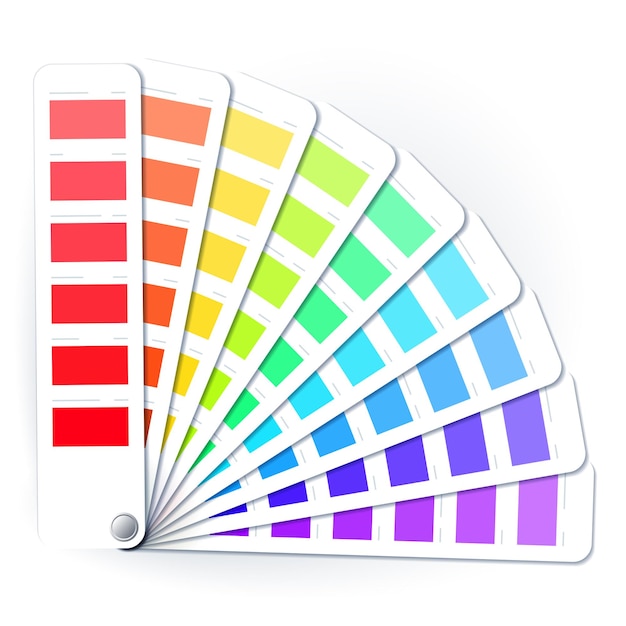 color palette guide of paint sample, paint selection catalog.