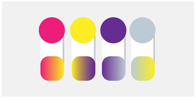 Color palette in Gradient colour theme collection Color inspiration or chart with codes template