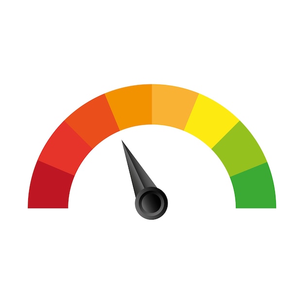 Color speedometer Time icon set Vector illustration