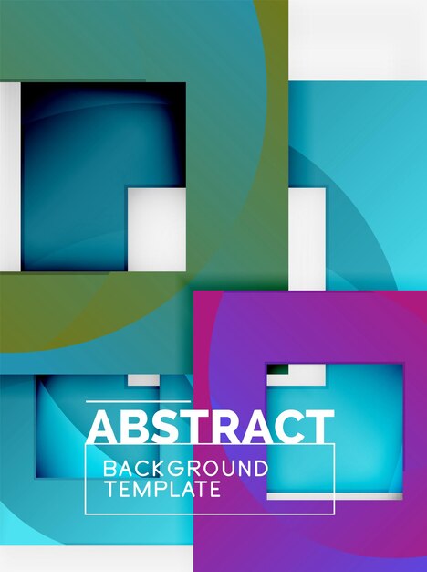 Color square composition with text Geometric abstract background