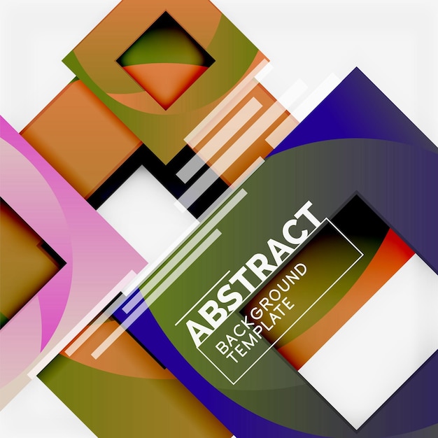 Color square composition with text Geometric abstract background