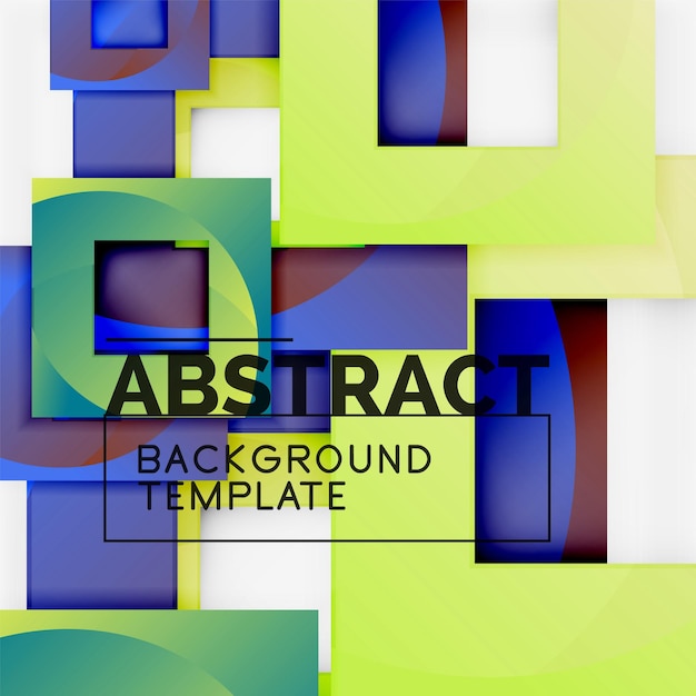 Color square composition with text Geometric abstract background